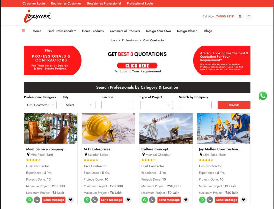 Listing & Web application